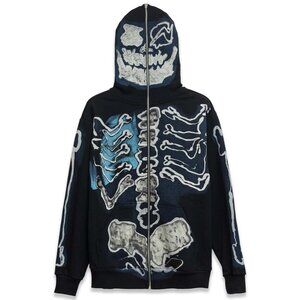 Travis Scott Cactus Jack Fragment Skeleton Graffiti Full Zip Hoodie Men's Small